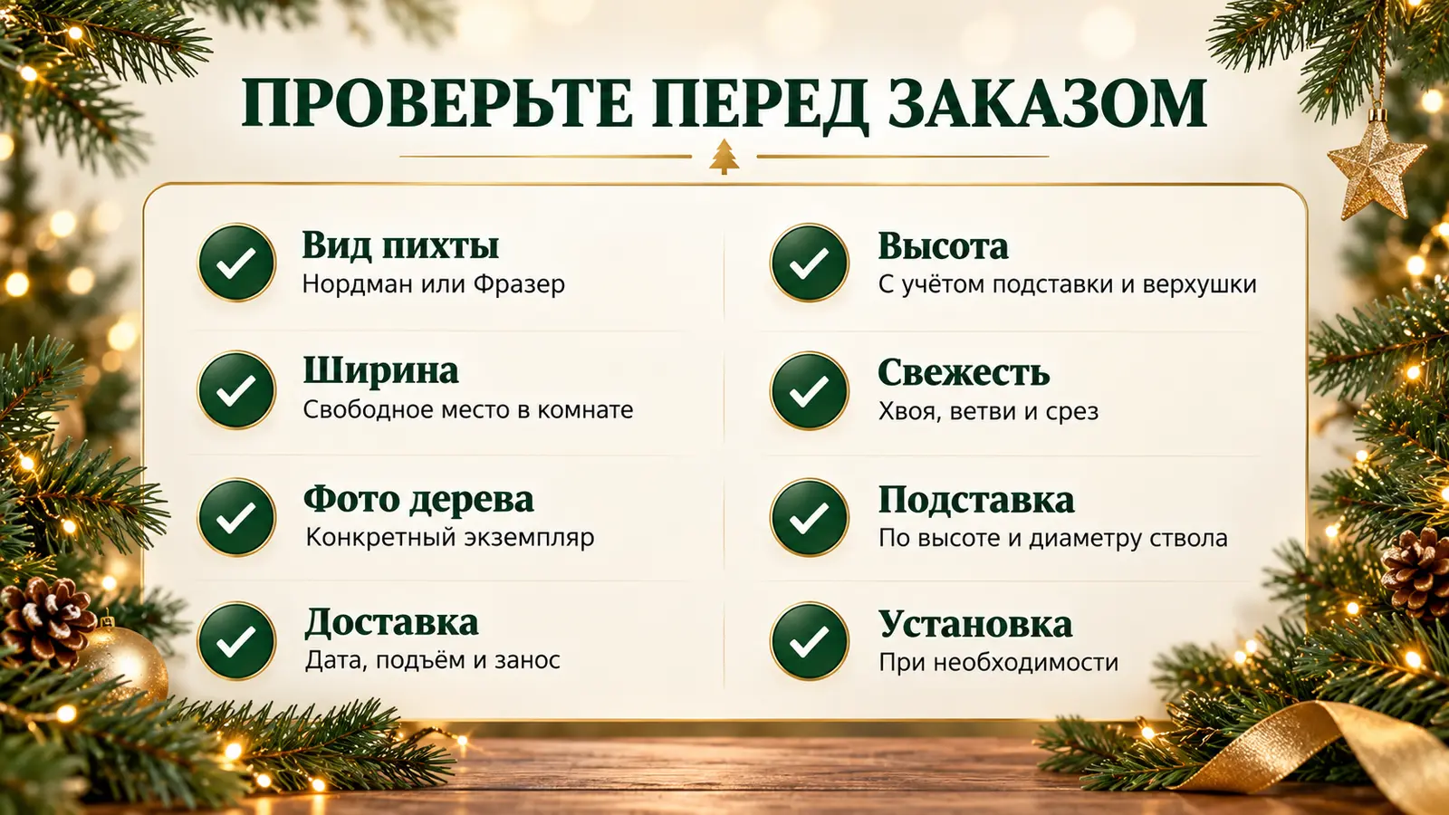 Чек-лист выбора и заказа пихты Нордмана или Фразера